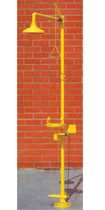 Shower / Eye Wash Stay Open Valves ABS Shower Head and Bowl c/w Food Treadle Image