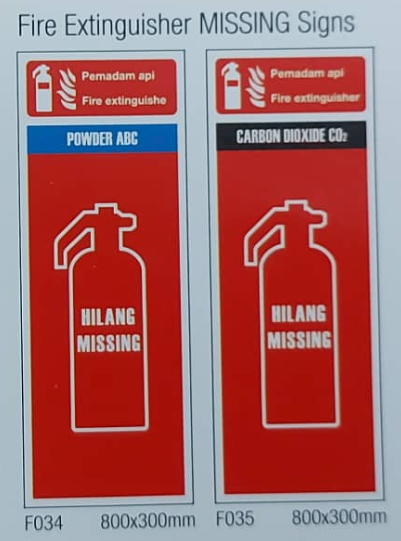 Fire Extinguisher MISSING Signs 800x300mm Image